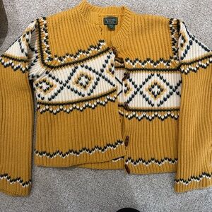 Abercrombie & Fitch Mustard and Cream Patterned Cardigan